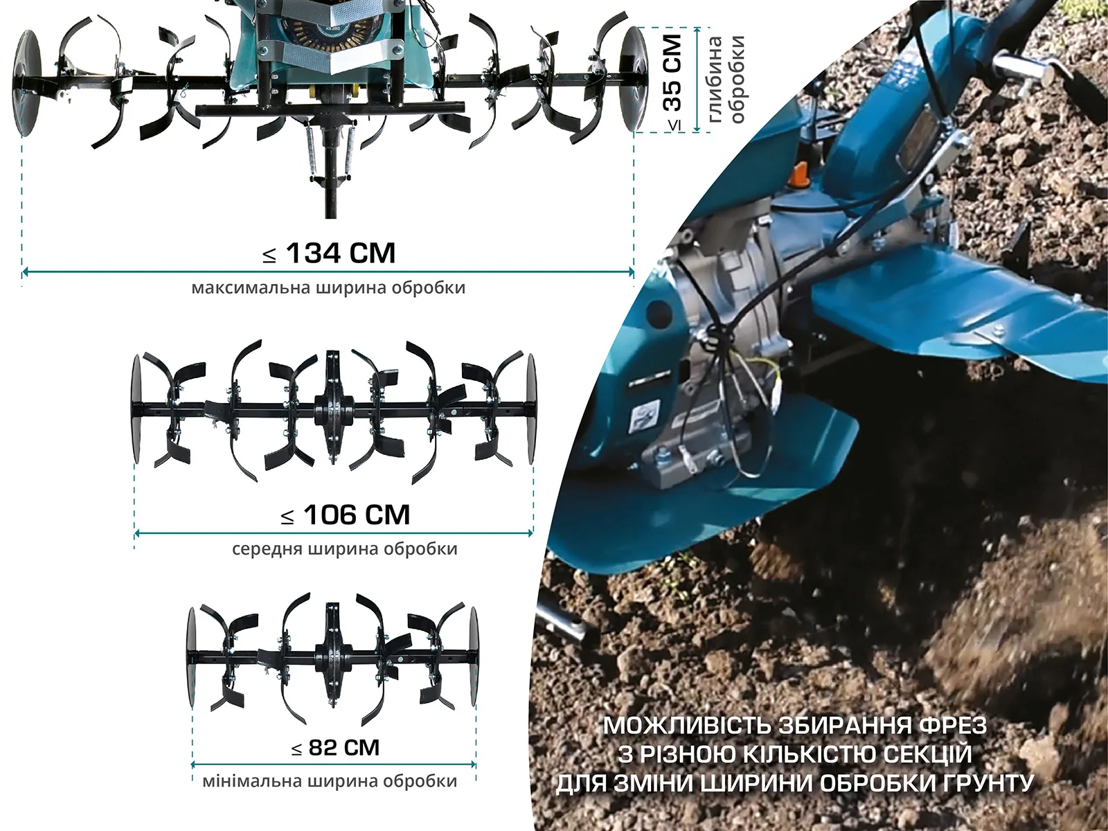 Бензиновий культиватор KS 9HP-1350G-3 (500)