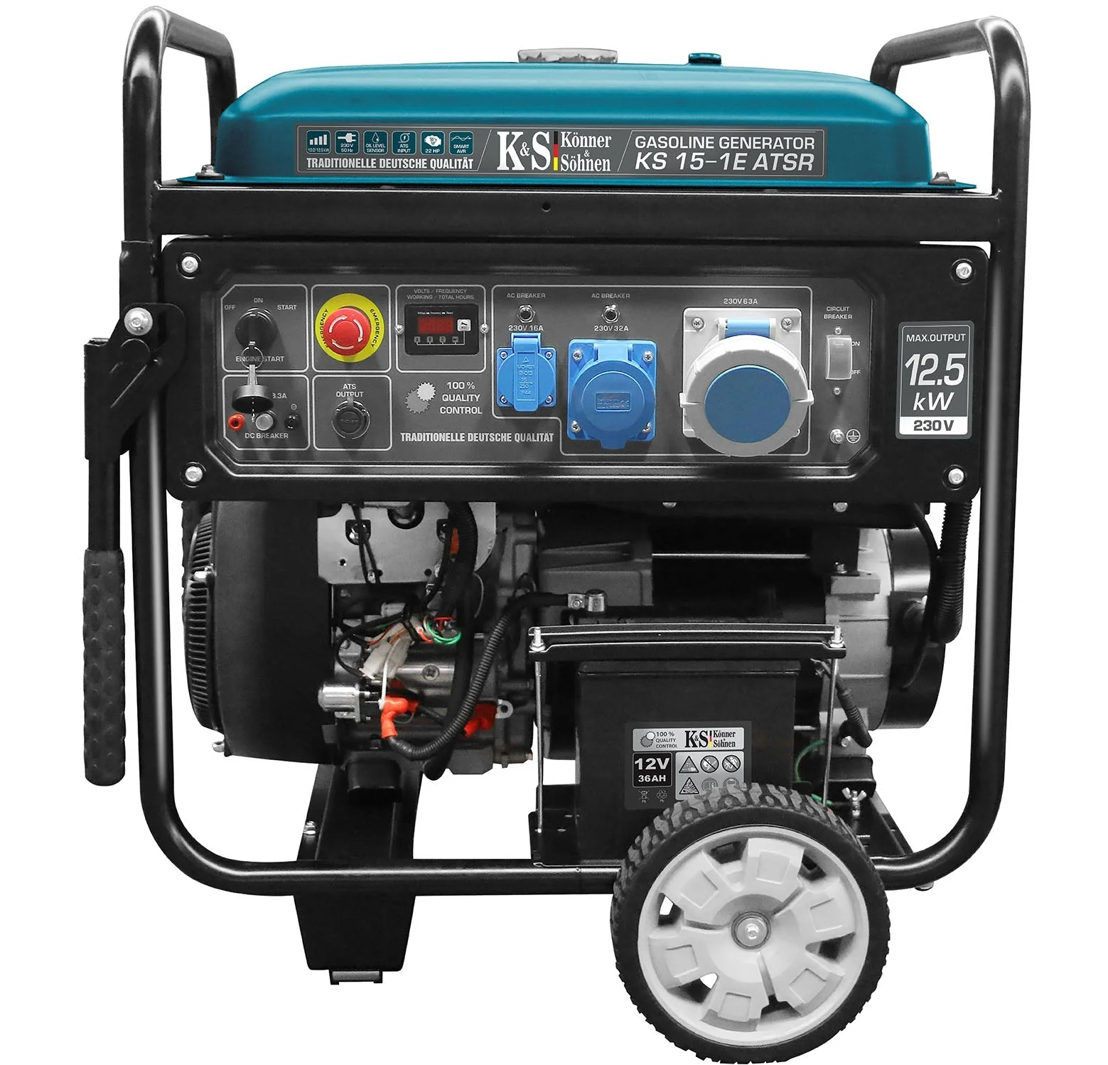 KS15-1EATSR_1.jpg Бензиновий генератор двоциліндровий «Könner & Söhnen» KS 15-1E ATSR