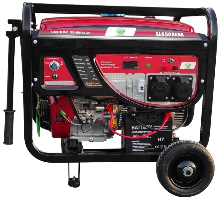 Бензиновий генератор GASOLINE SL6500EDX (5.0-5.5 кВт) з колесами та електростартером