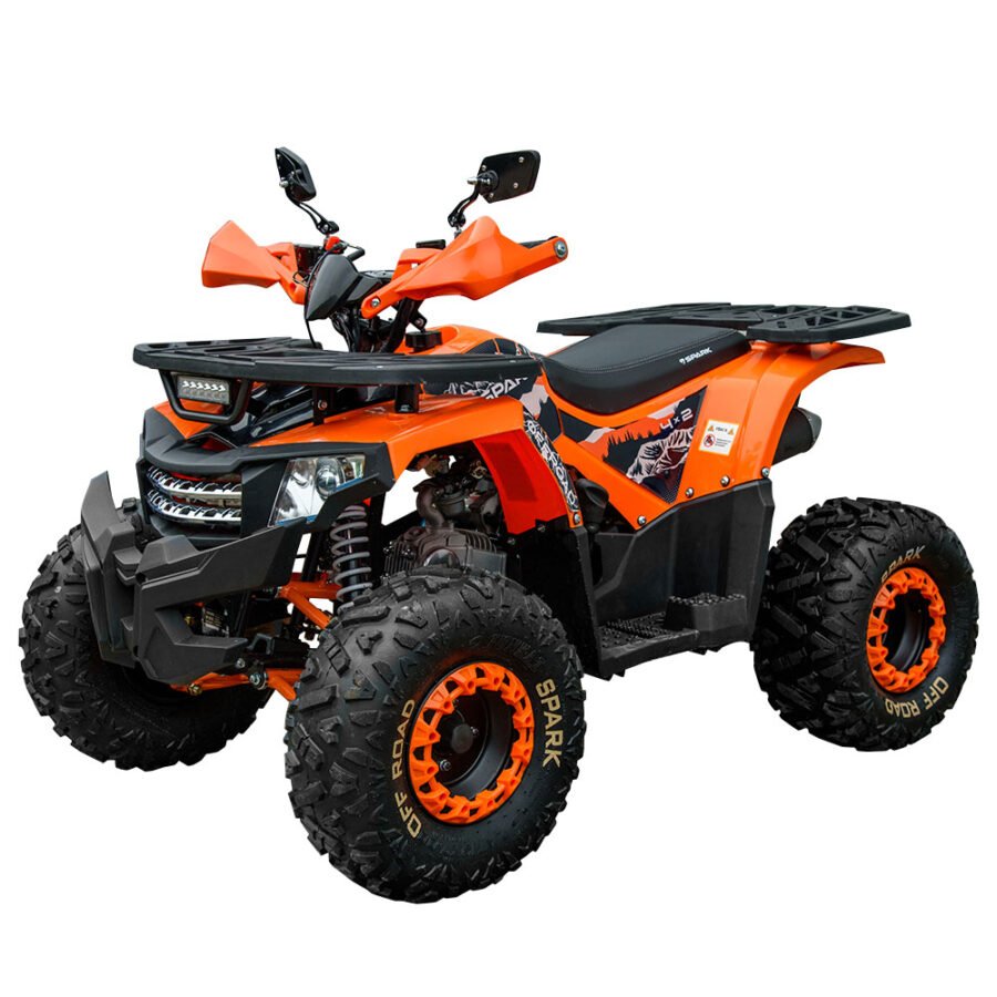 Квадроцикл SPARK SP125-8, помаранчевий — вигляд спереду збоку